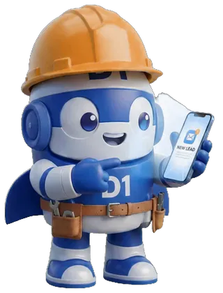 The D1TechCreative rocket mascot, ready to build a electrical contractor website