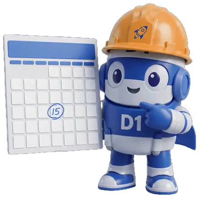 The D1TechCreative rocket mascot, ready to build a cleaning company website