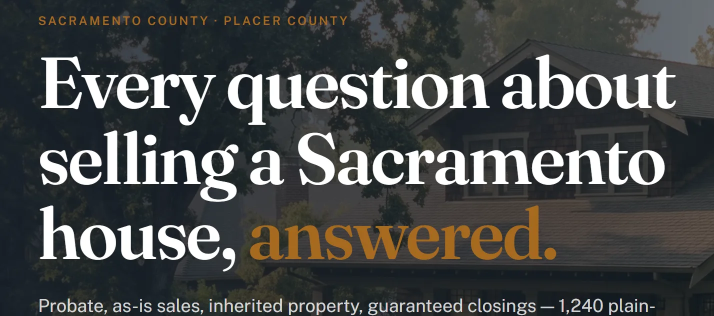 The display type of Sacramento Home Seller Guide, set in Fraunces