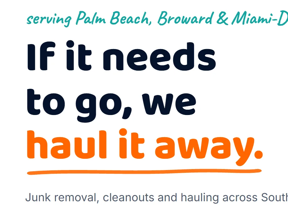 Florida Local Remove &amp; Haul — typeface specimen