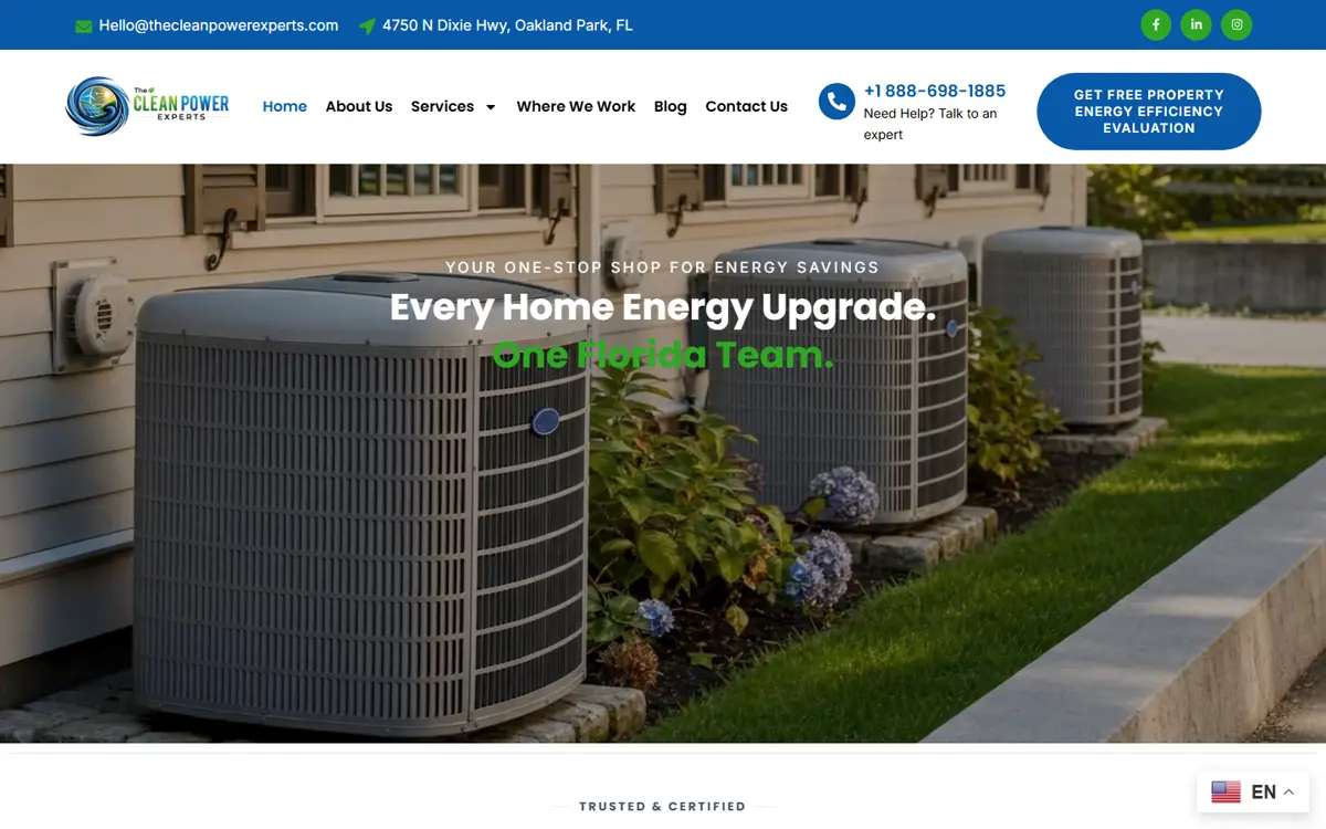 The Clean Power Experts — live website